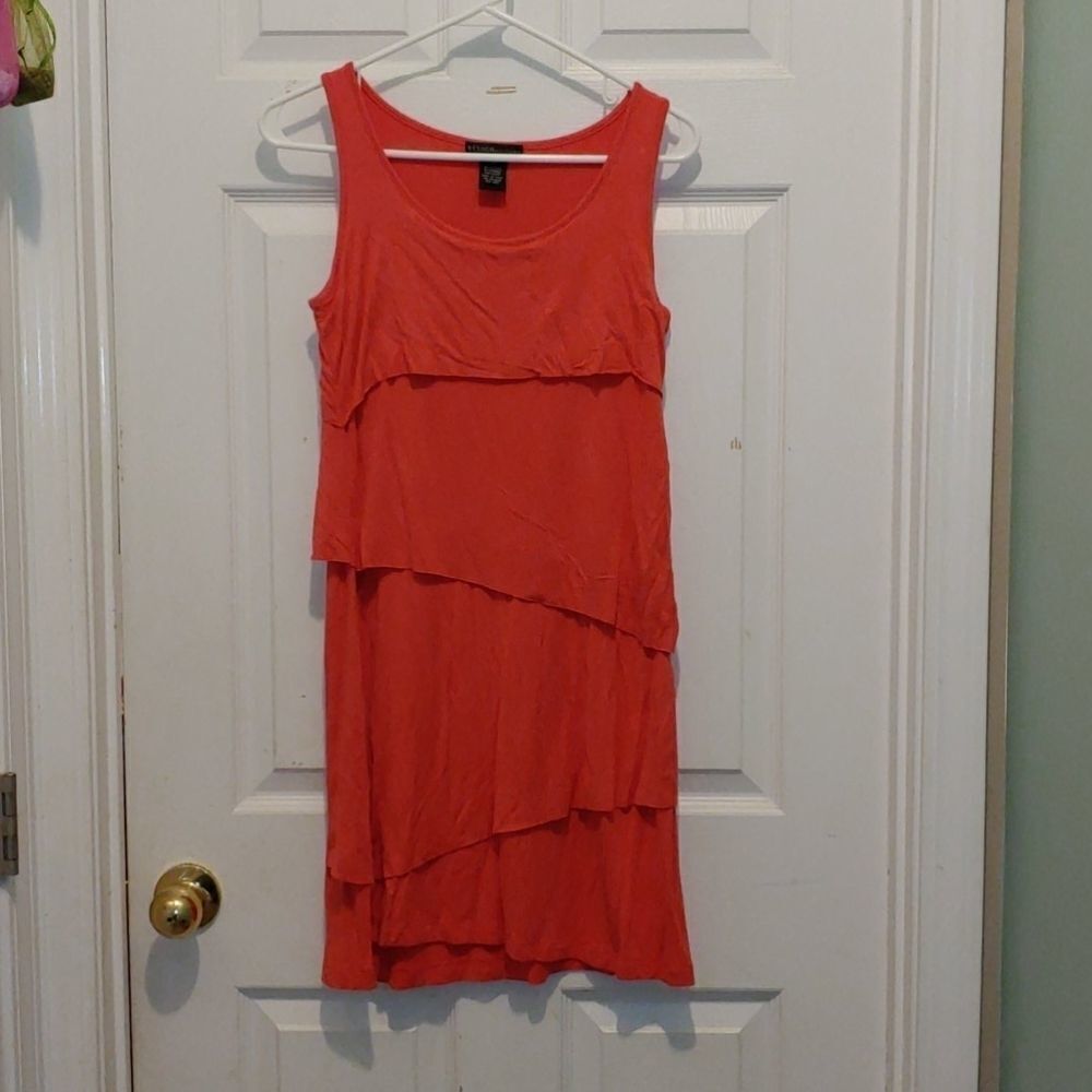Design History salmon layered Dress SZ PM  NWOT